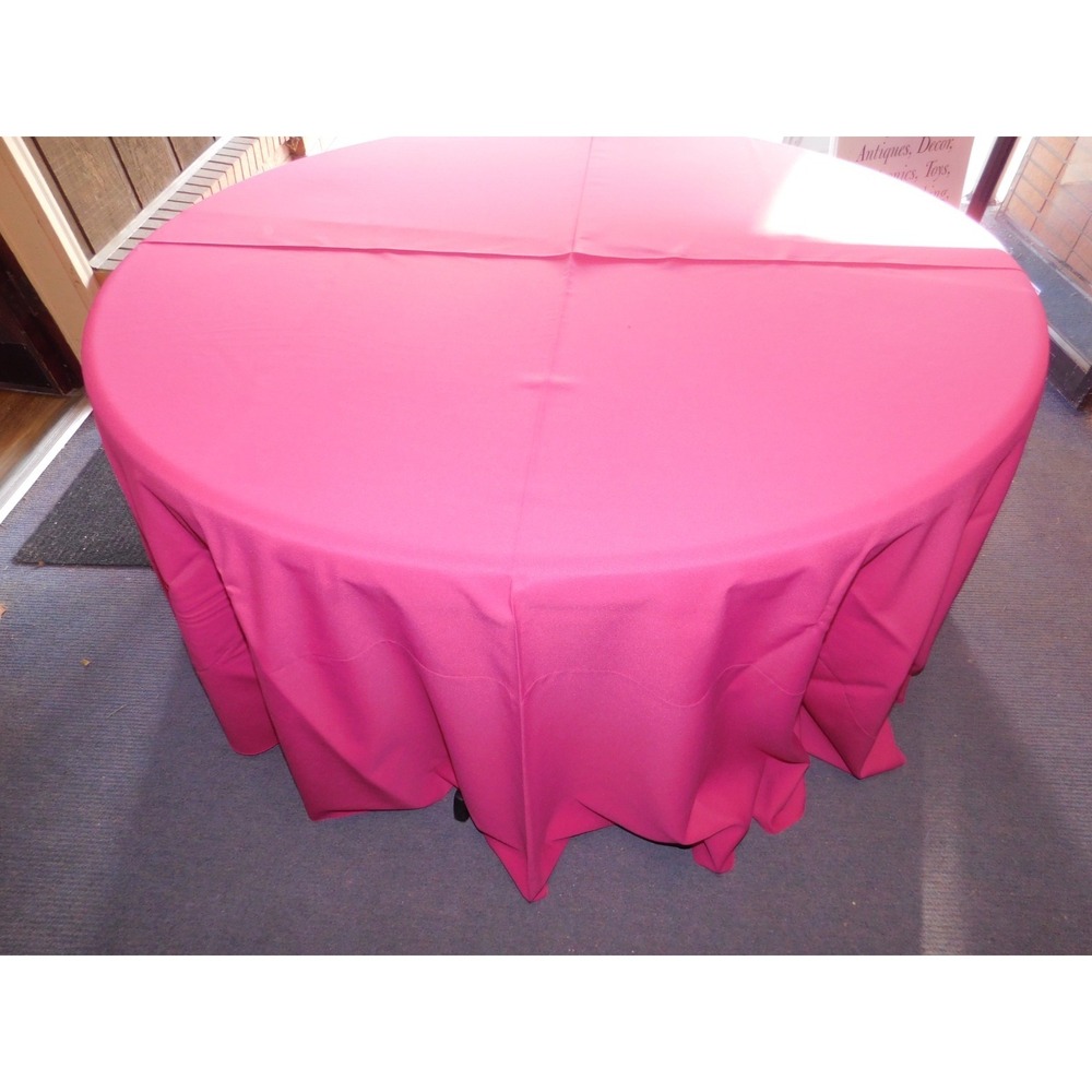 Lot of 5 120" Round Hot Pink Tablecloths
